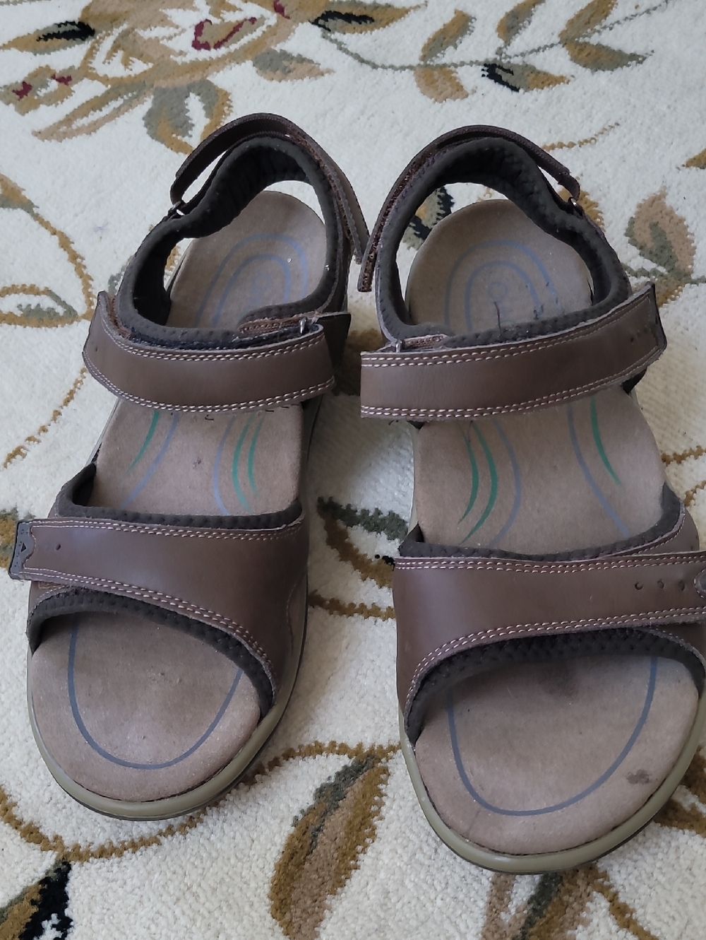 Orthofeet Sandals Womens Size 11 X-Wide 2E Orthopedic Comfort Straps In Brown